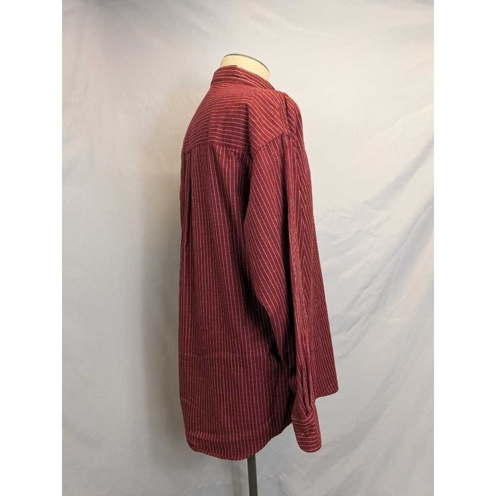 Chaps Ralph Lauren Men's Red Pinstripe Button Down Shirt Size L - Picture 5 of 9